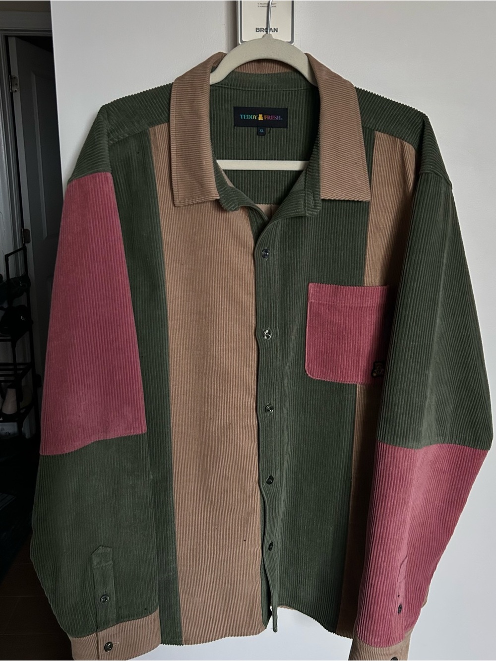 Teddy Fresh Multicolor Corduroy Colorblock Button Up